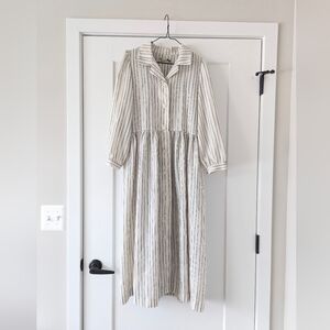 Gelato pique Striped Button-Down Dress maxi dress front botton